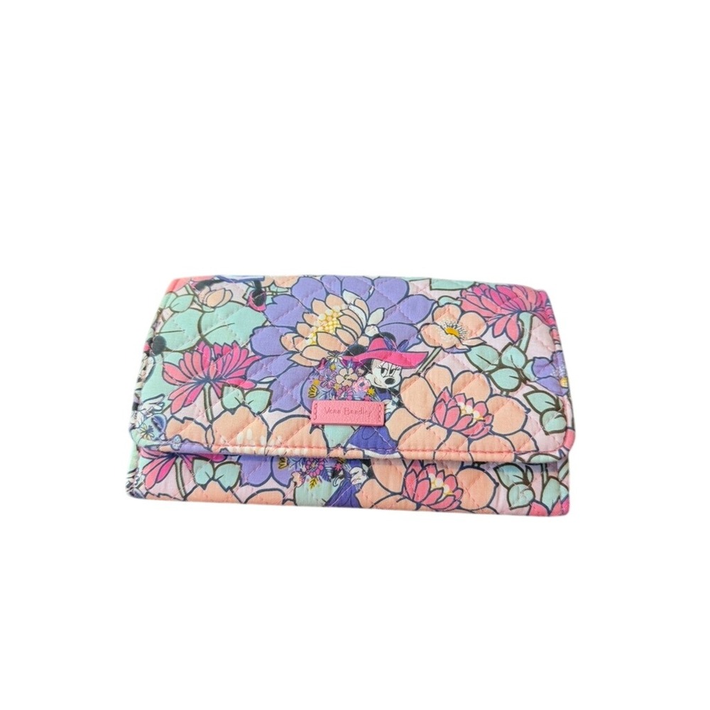 "Vera Bradley" Disney Minnie Mouse Sweet Treats Pink Quilted Trifold Wallet RARE